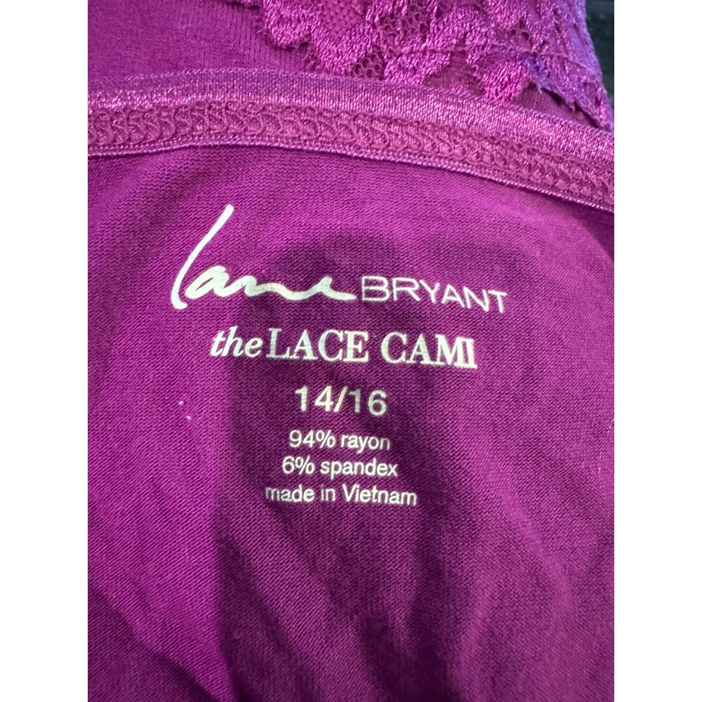 Lane Bryant Women's Classic Cami Tank Top Layering Plus 14/16 Purple Lace - Picture 8 of 8